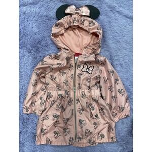 Disney Minnie Mouse Hooded‎ Jacket Full Zip Hoodie Size 2T Pink